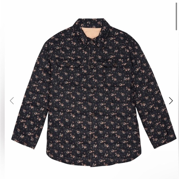 NWT THE GREAT. Reversible Down Trapper Puffer Wilderness Floral & Pink - Picture 5 of 6